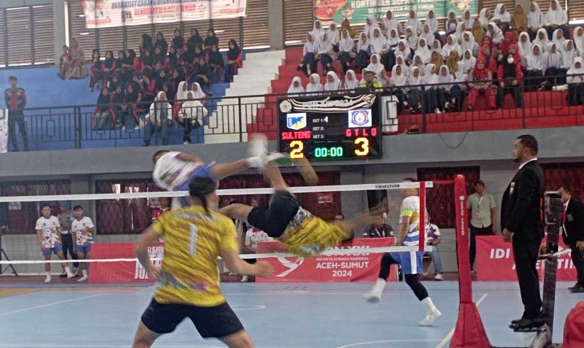 Gambar Sepaktakraw - Jawa Tengah Hadapi Gorontalo Di Final Beregu Putra